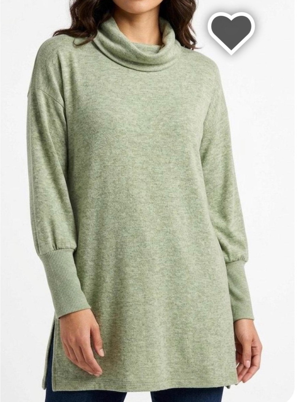 Anthropologie Maeve Women’s Soft Knit Light Sage Cowl Neck Tunic Sweater EUC M